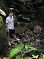 Ross cooling off during our jungle biking at Anse Mamin